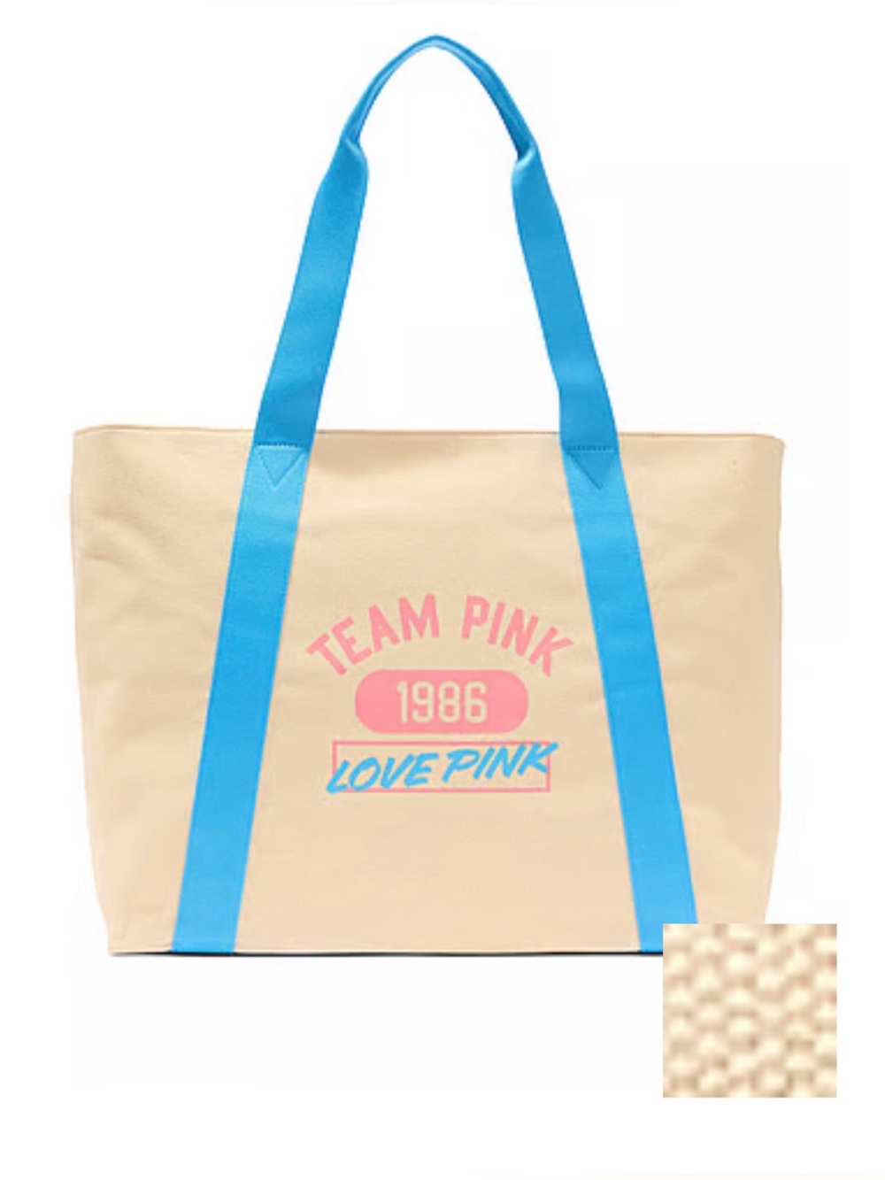 Pink by VS 🩷Limited Edition 🩵Large Zippered Canvas Tote / overnight bag